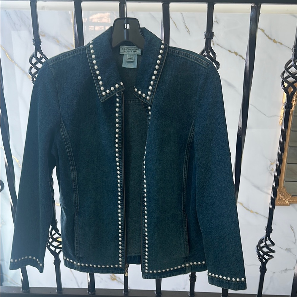 St. John Sport by Marie Gray Pearl-Trimmed Jean Jacket